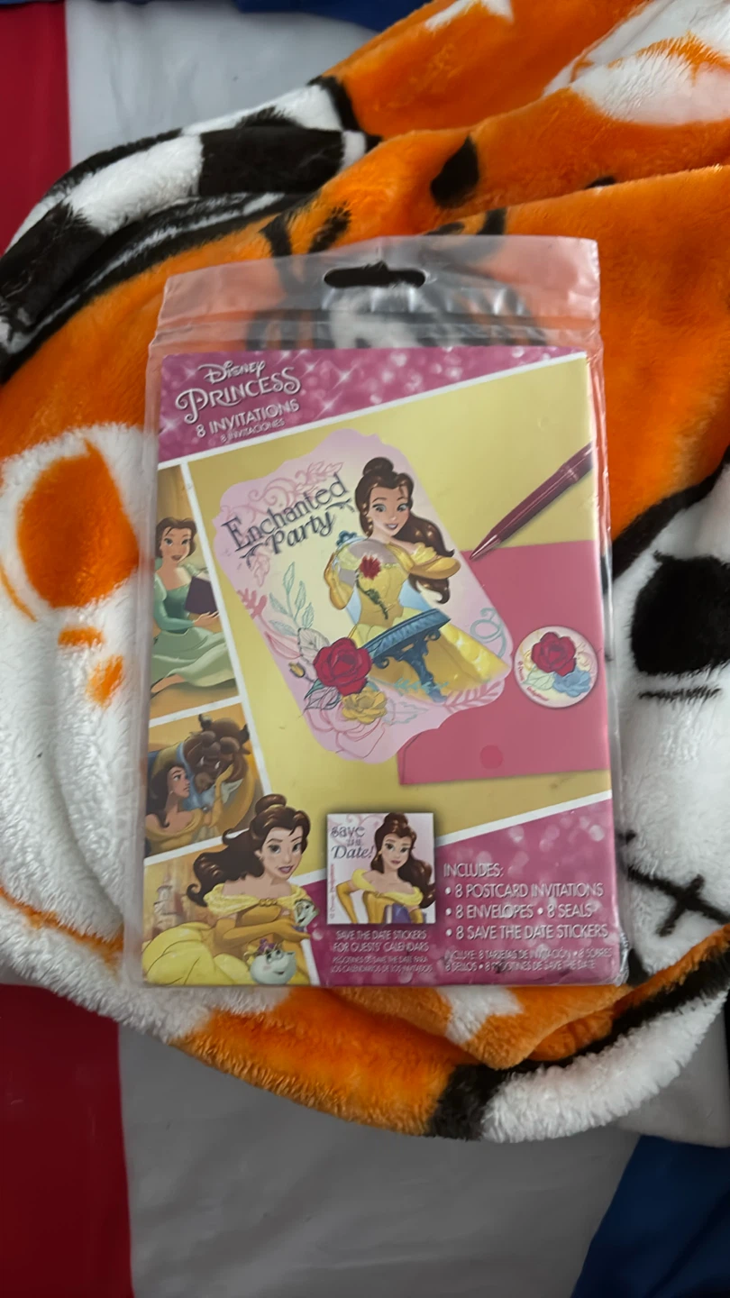Disney Princess "Enchanted Party" 8 Invitations & Seals