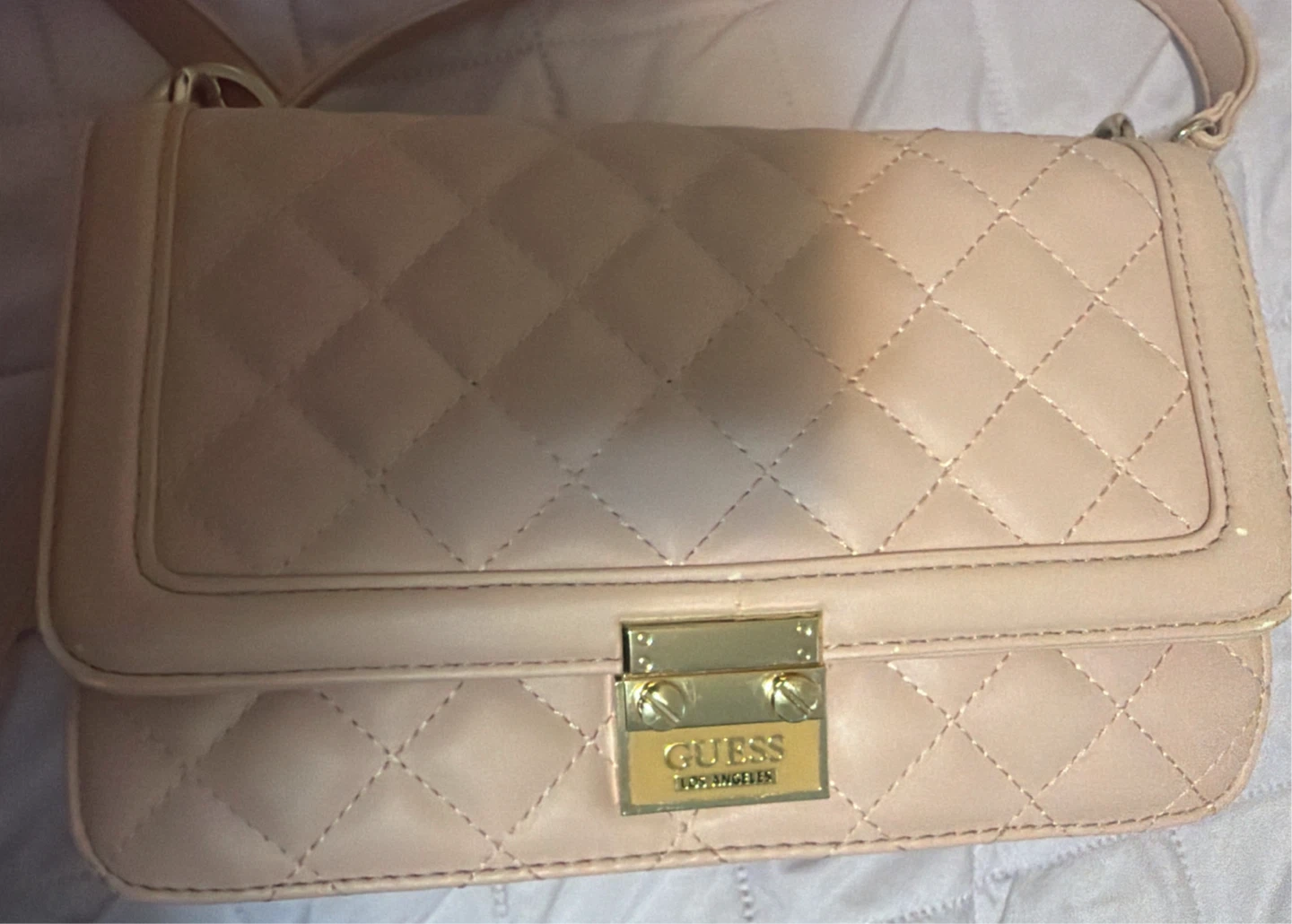 Guess Quilted Pink Crossbody Bag