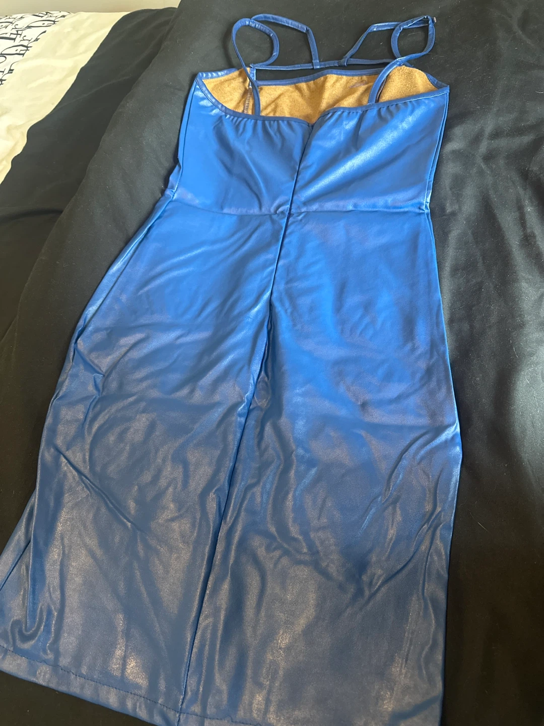 Royal Blue Faux Leather Midi Dress - photo 2