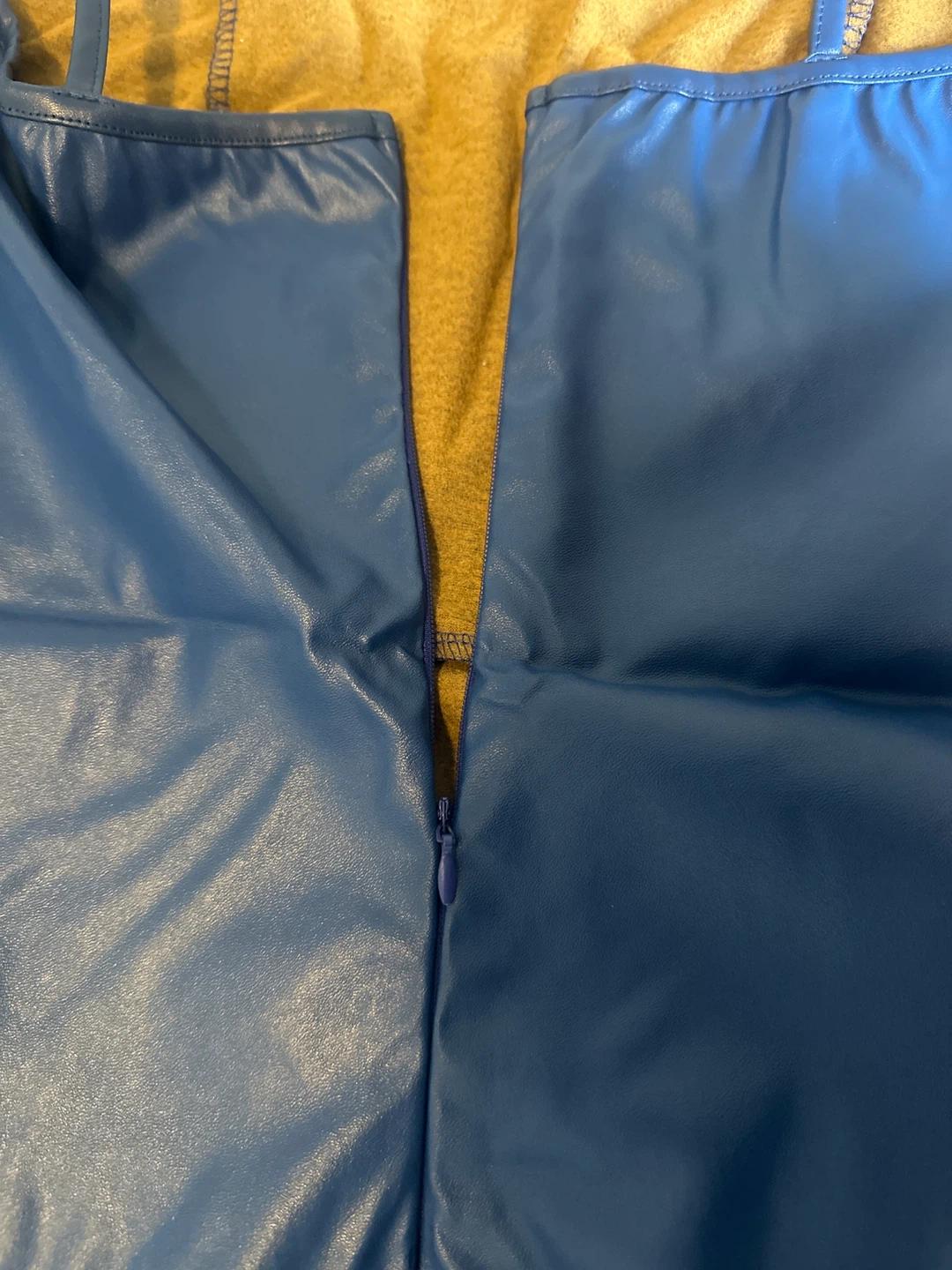 Royal Blue Faux Leather Midi Dress - photo 3