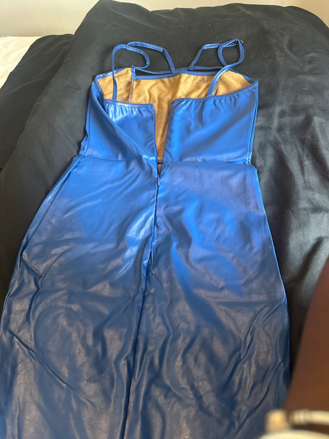 Royal Blue Faux Leather Midi Dress - photo 4