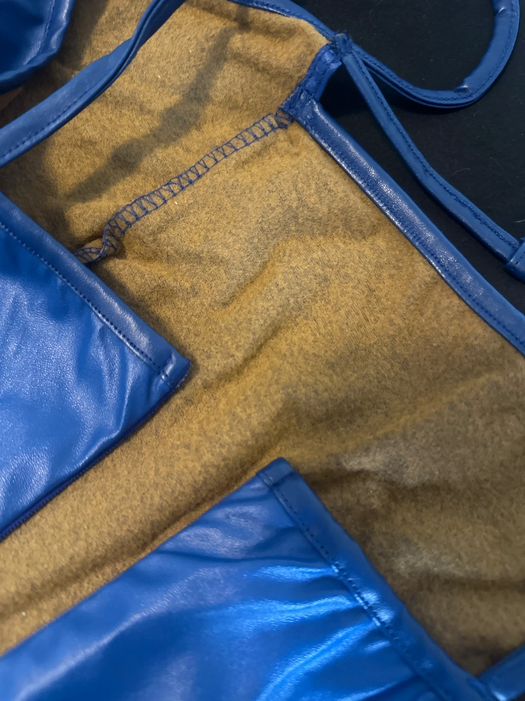 Royal Blue Faux Leather Midi Dress - photo 5