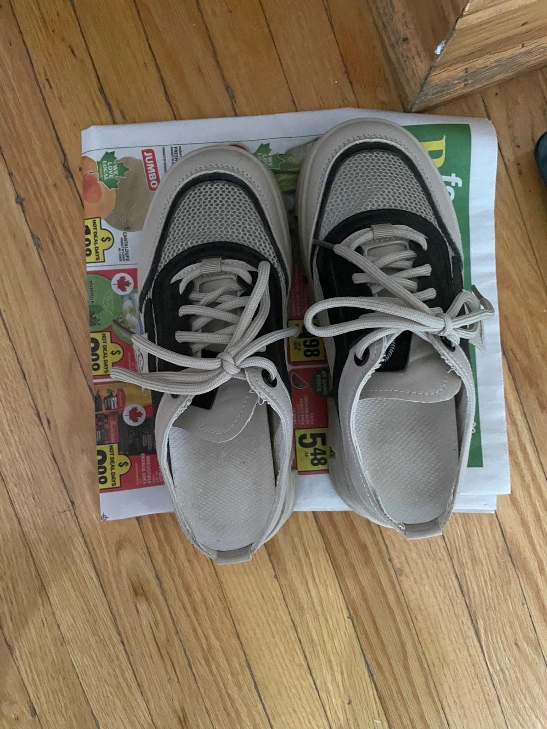Sport Fashion beige and black platform mule sneakers - photo 2