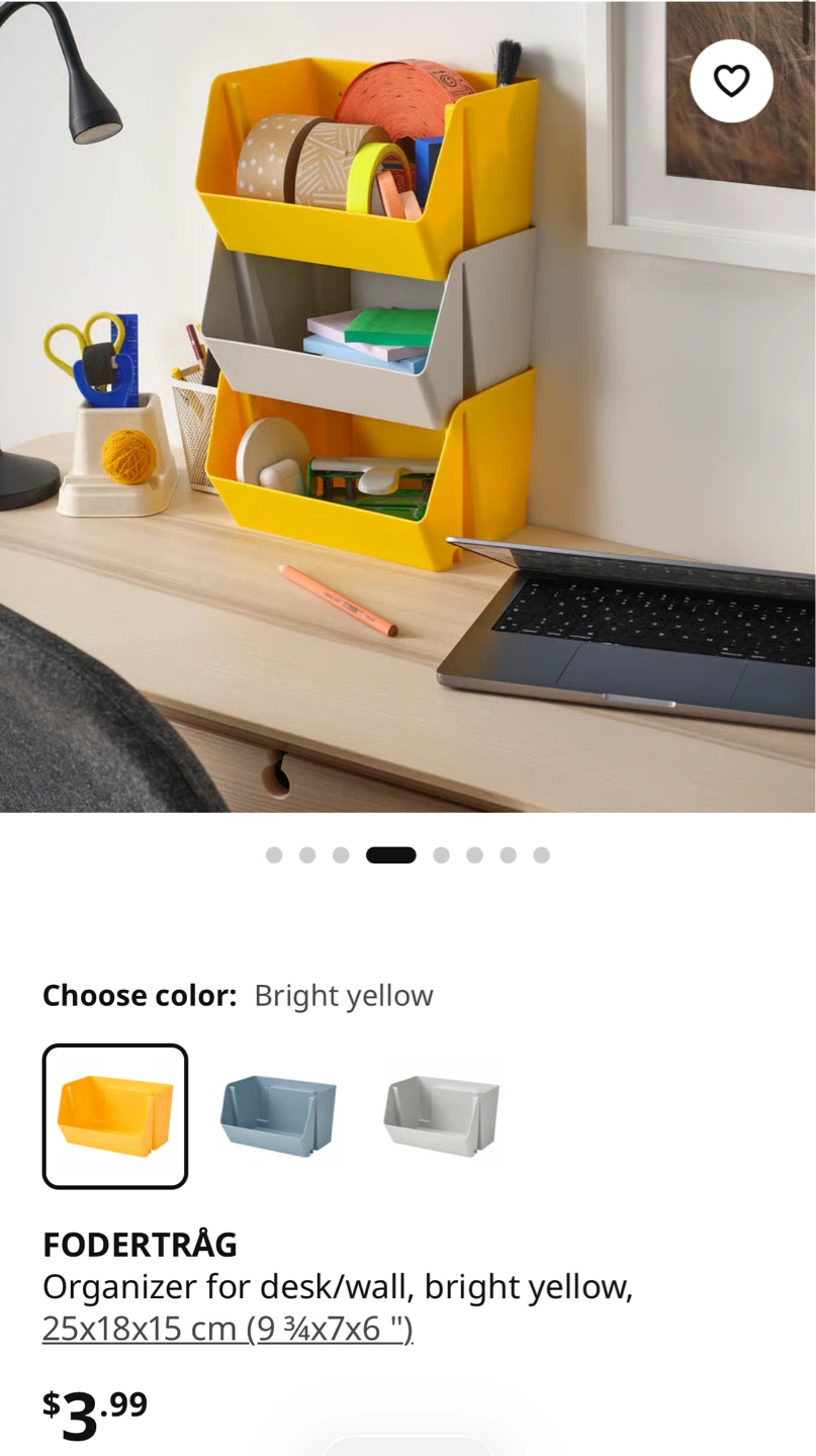 Set of 2 yellow plastic organizers - photo 3