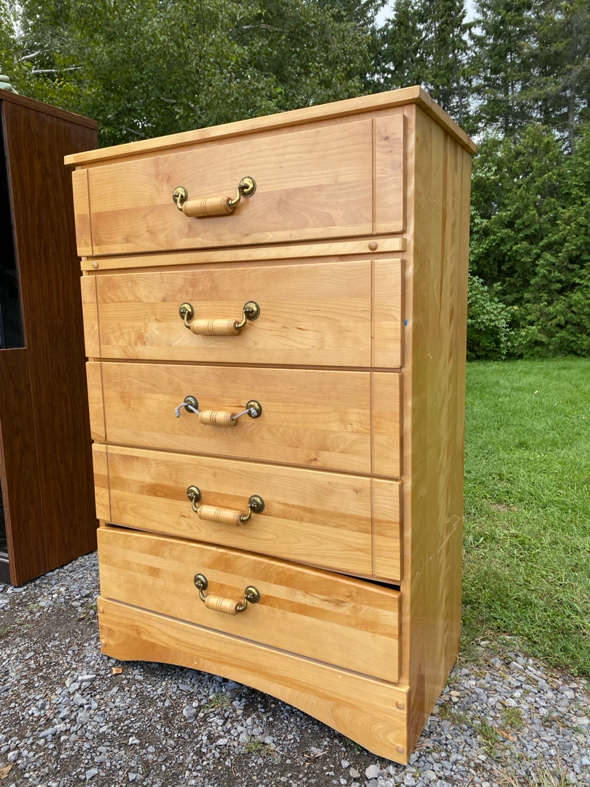 Vintage Solid Maple Wood Tall Dresser (CAN DELIVER) - photo 3