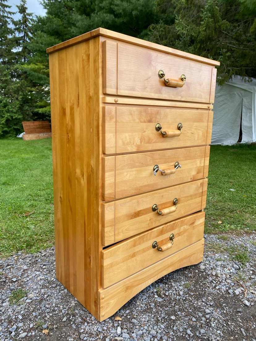 Vintage Solid Maple Wood Tall Dresser (CAN DELIVER) - photo 4