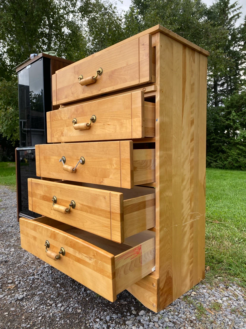 Vintage Solid Maple Wood Tall Dresser (CAN DELIVER) - photo 5
