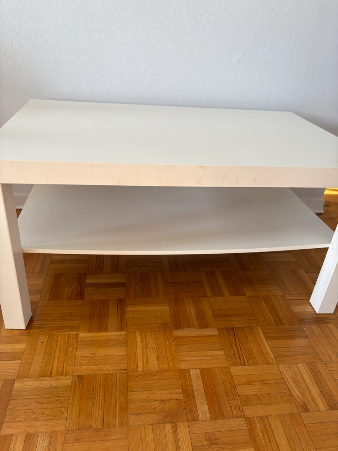 White Coffee Table with Shelf - photo 2