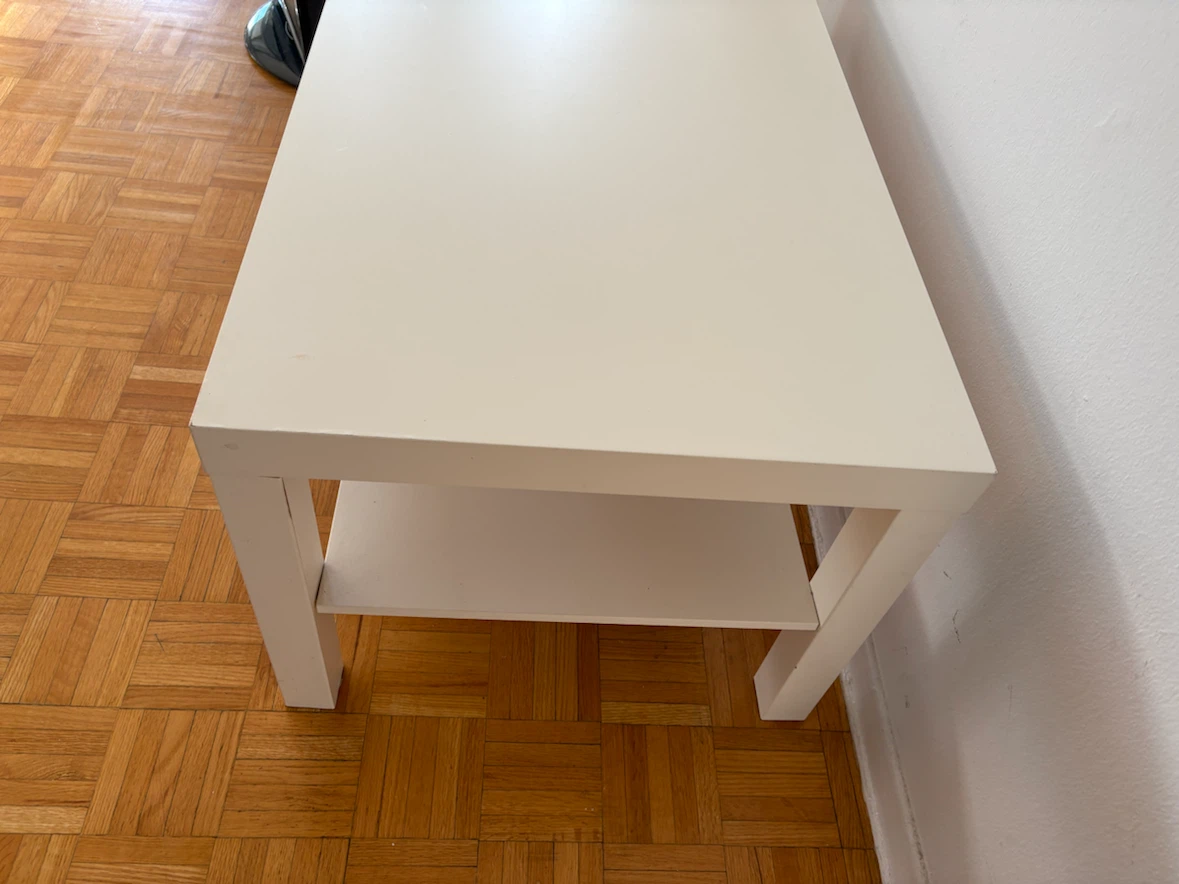 White Coffee Table with Shelf - photo 3