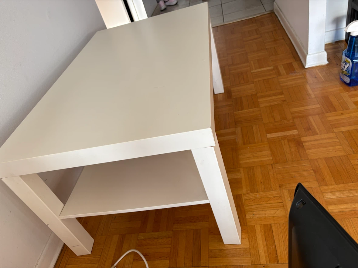 White Coffee Table with Shelf - photo 4
