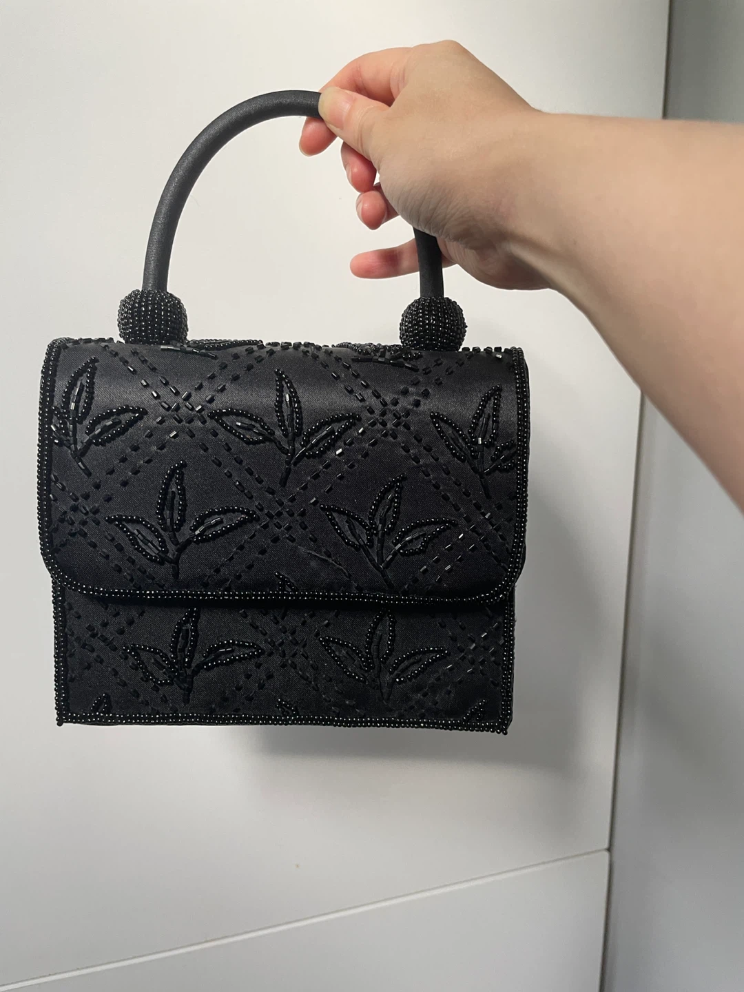 Beaded Black Clutch Handbag