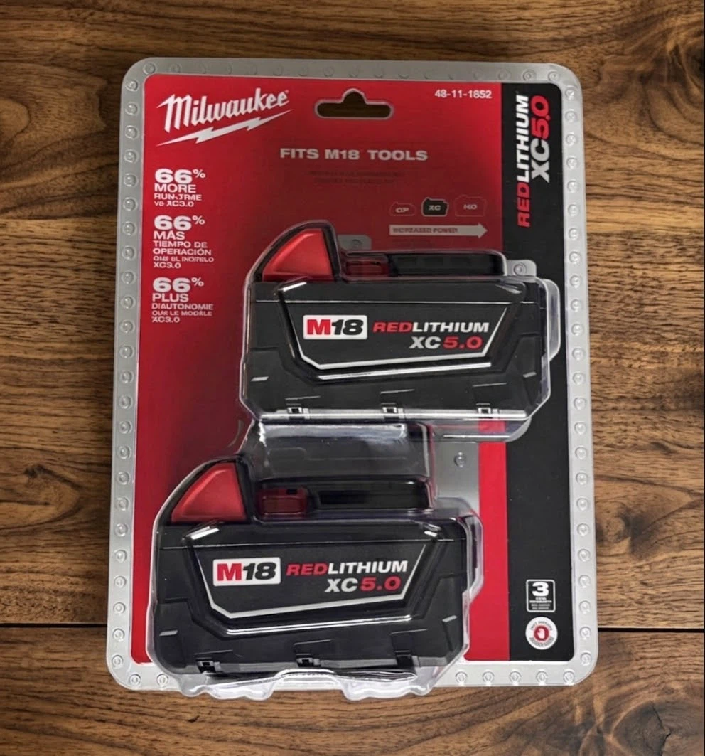 Milwaukee M18 REDLITHIUM XC5.0 Battery Twin Pack