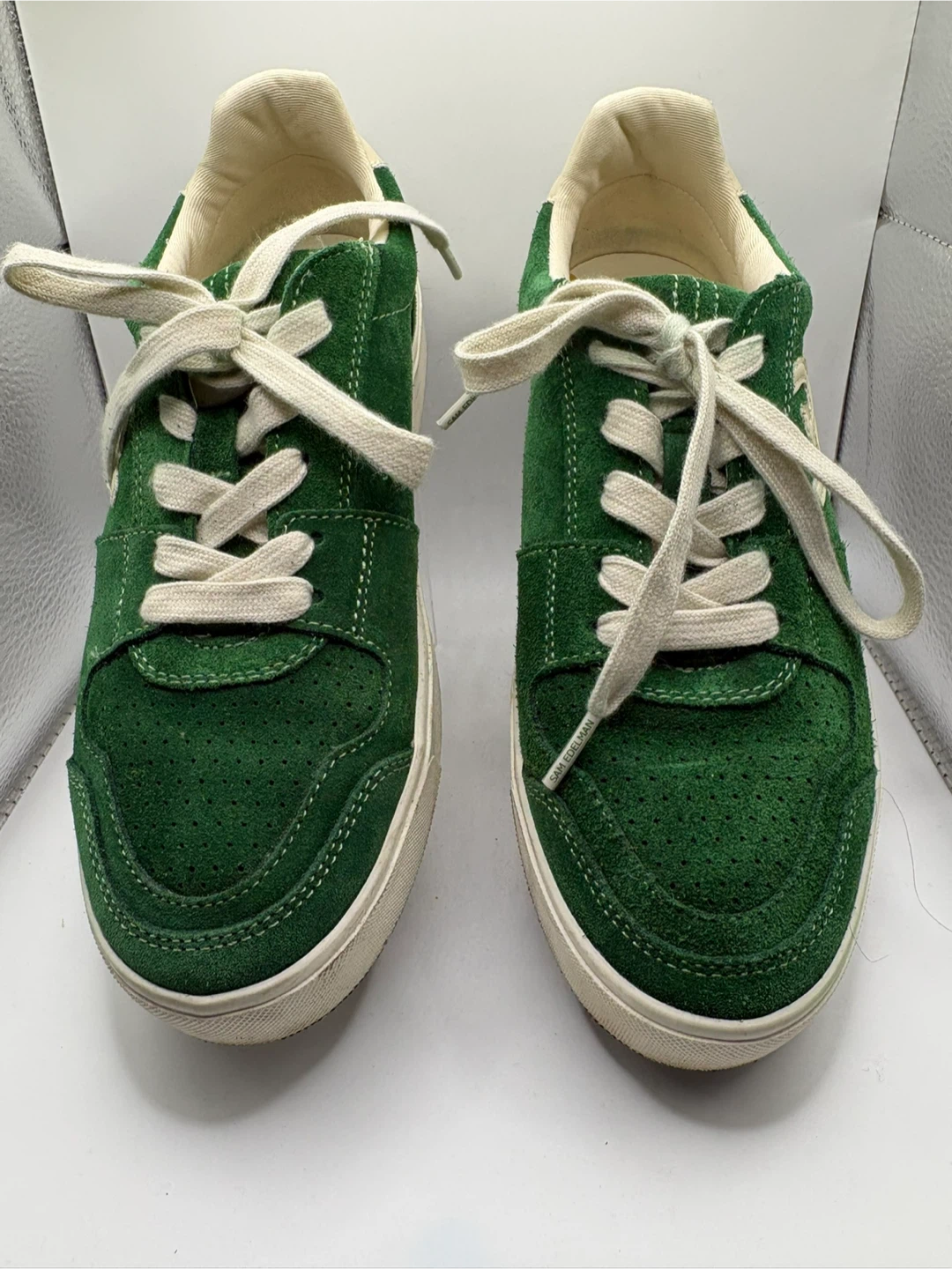7.5 - SAM EDELMAN, Green Suede Sneakers - photo 3