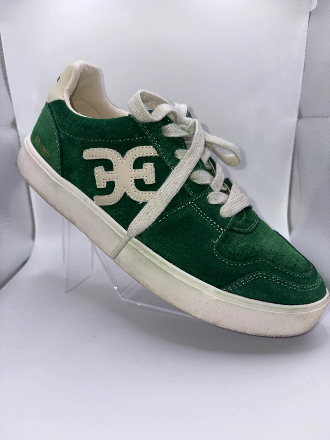 7.5 - SAM EDELMAN, Green Suede Sneakers - photo 5