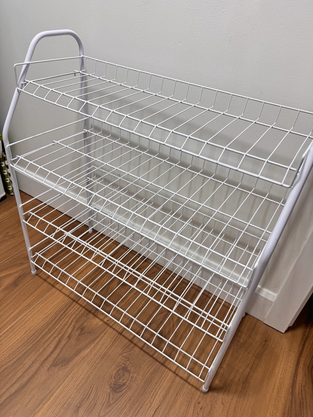 White 4-Tier Wire Shelf Rack
