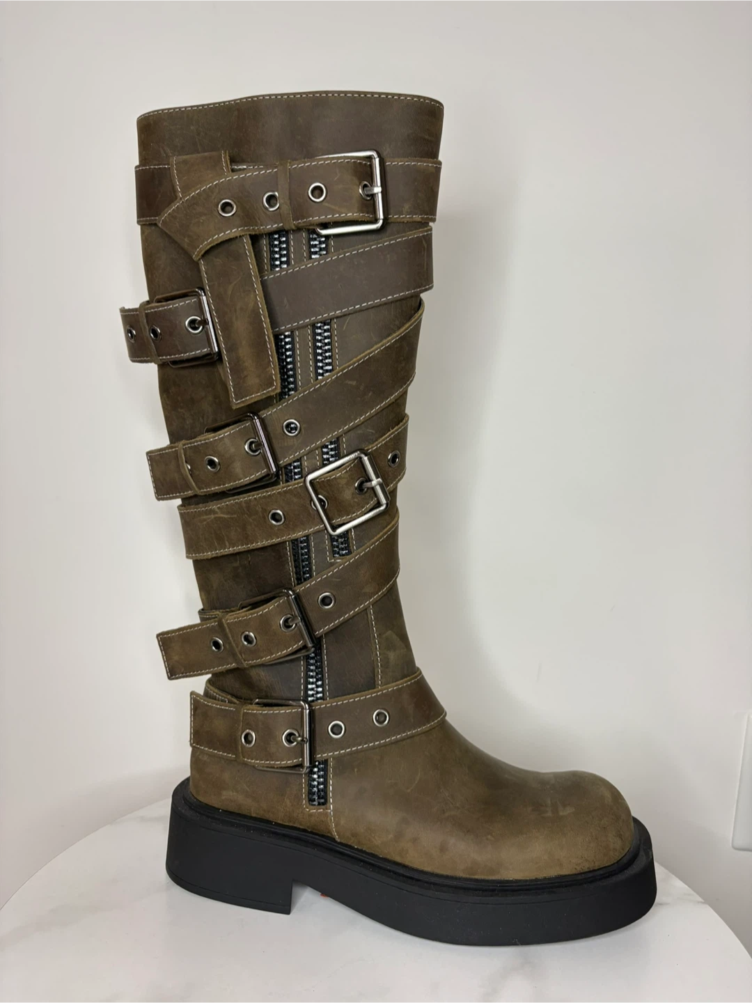 7.5 - ZARA NEW! Buckled Knee-High Boots