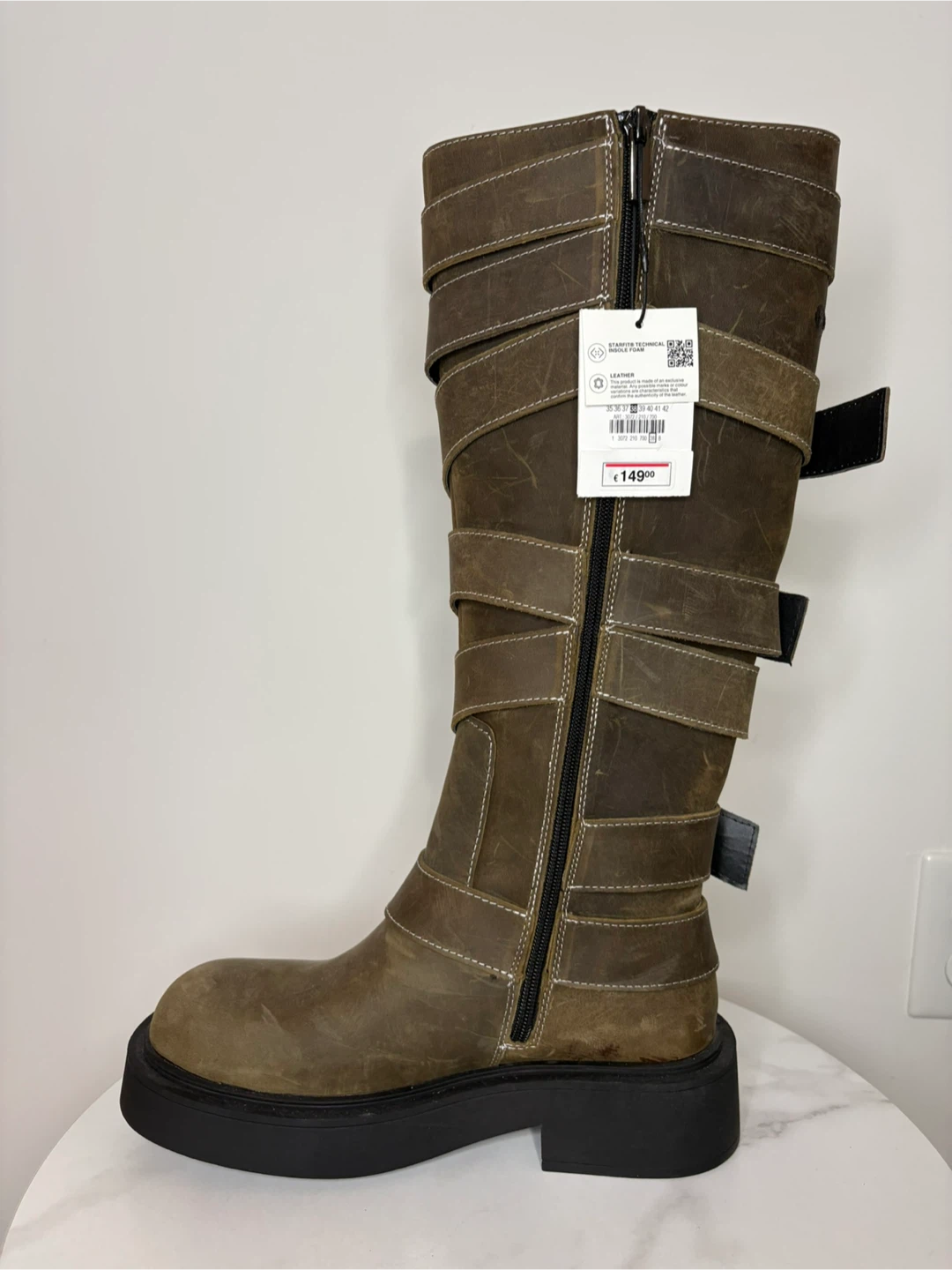 7.5 - ZARA NEW! Buckled Knee-High Boots - photo 2