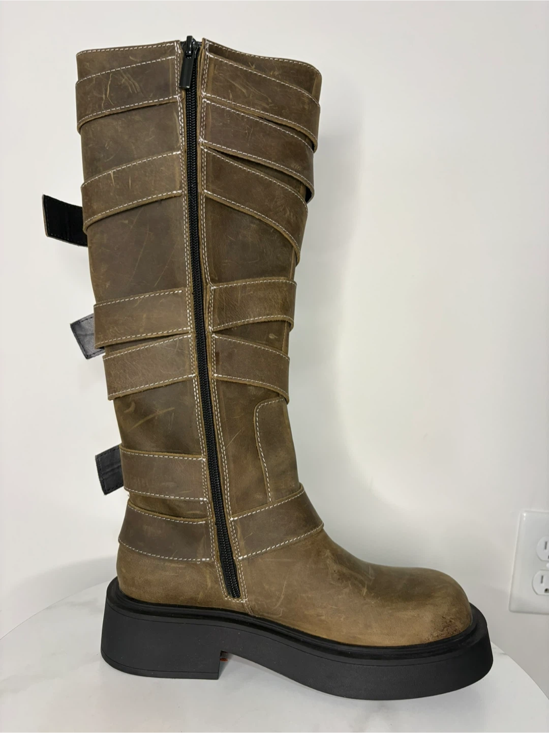 7.5 - ZARA NEW! Buckled Knee-High Boots - photo 3