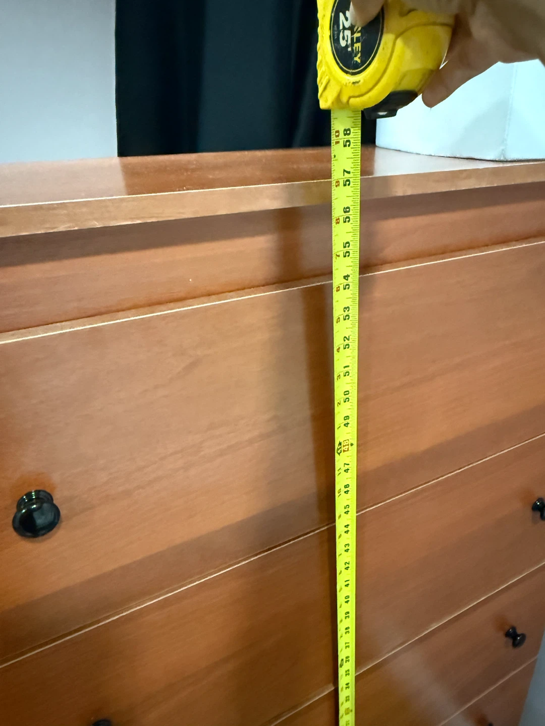 5-Drawer Tall Dresser / Chest of Drawers (Cherry Wood Finish) - photo 4