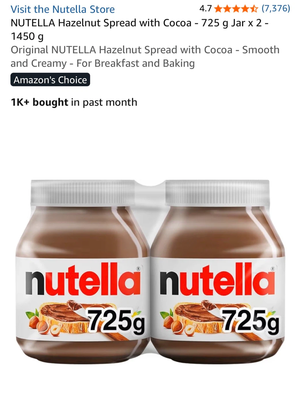 Nutella Spread 725g