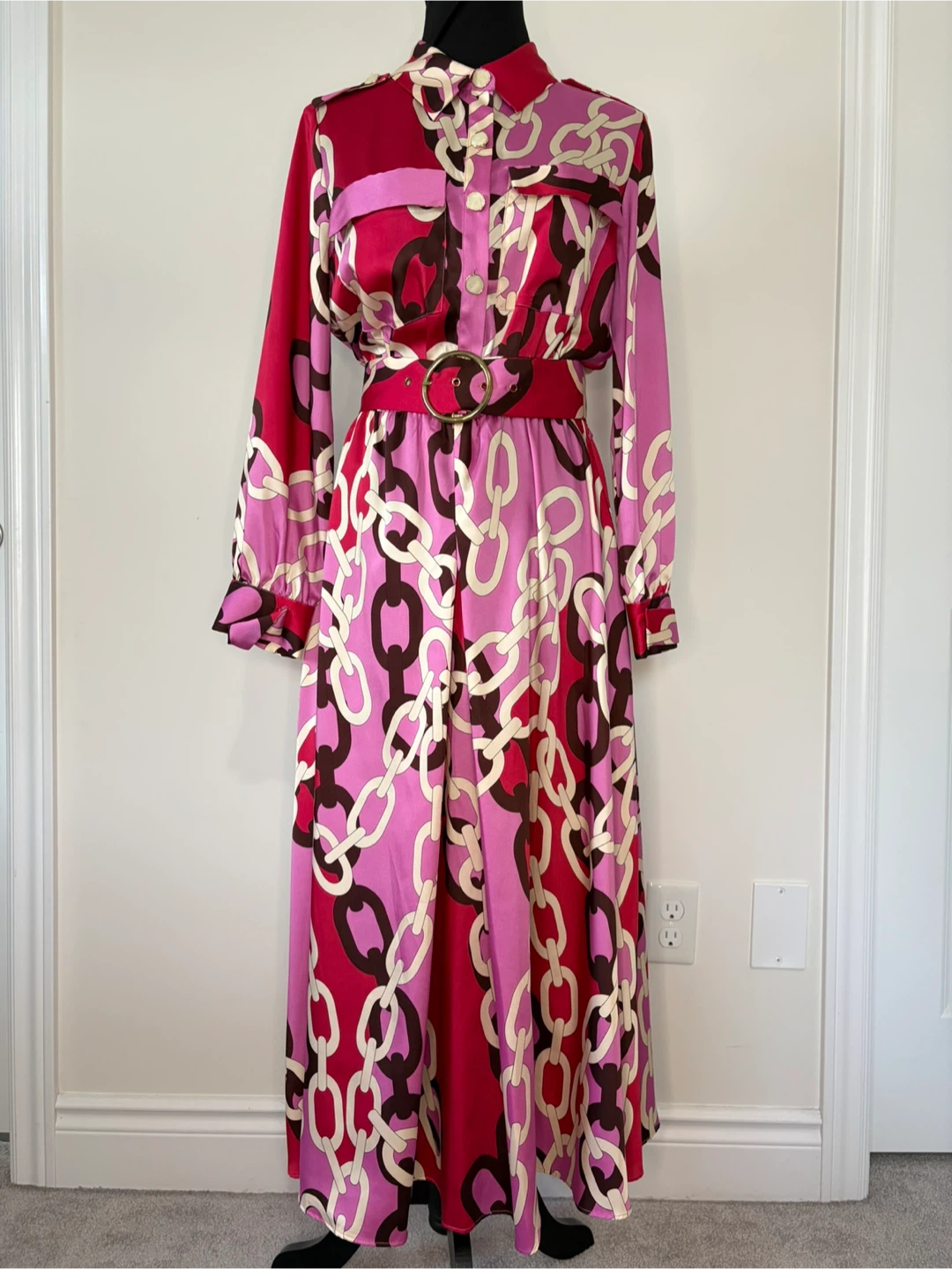 NEW with TAG! Zara Chain Print Shirt Dress - Size M - photo 2