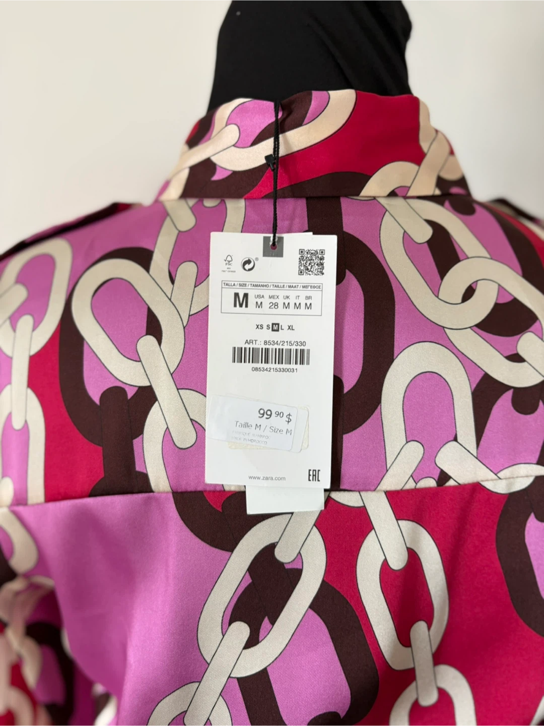 NEW with TAG! Zara Chain Print Shirt Dress - Size M - photo 5