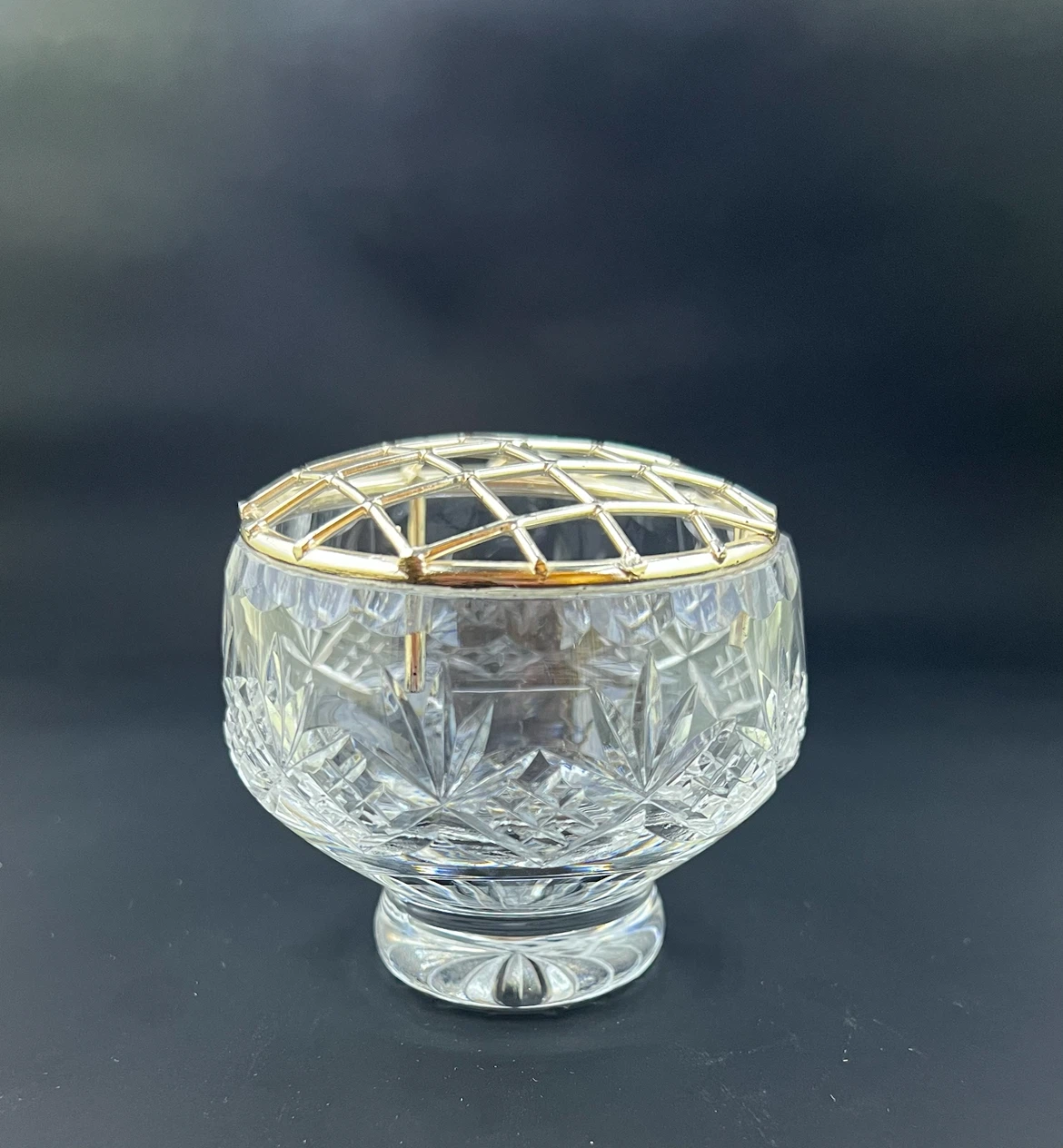 Vintage Edinburgh Crystal Rose Bowl/Flower Frog