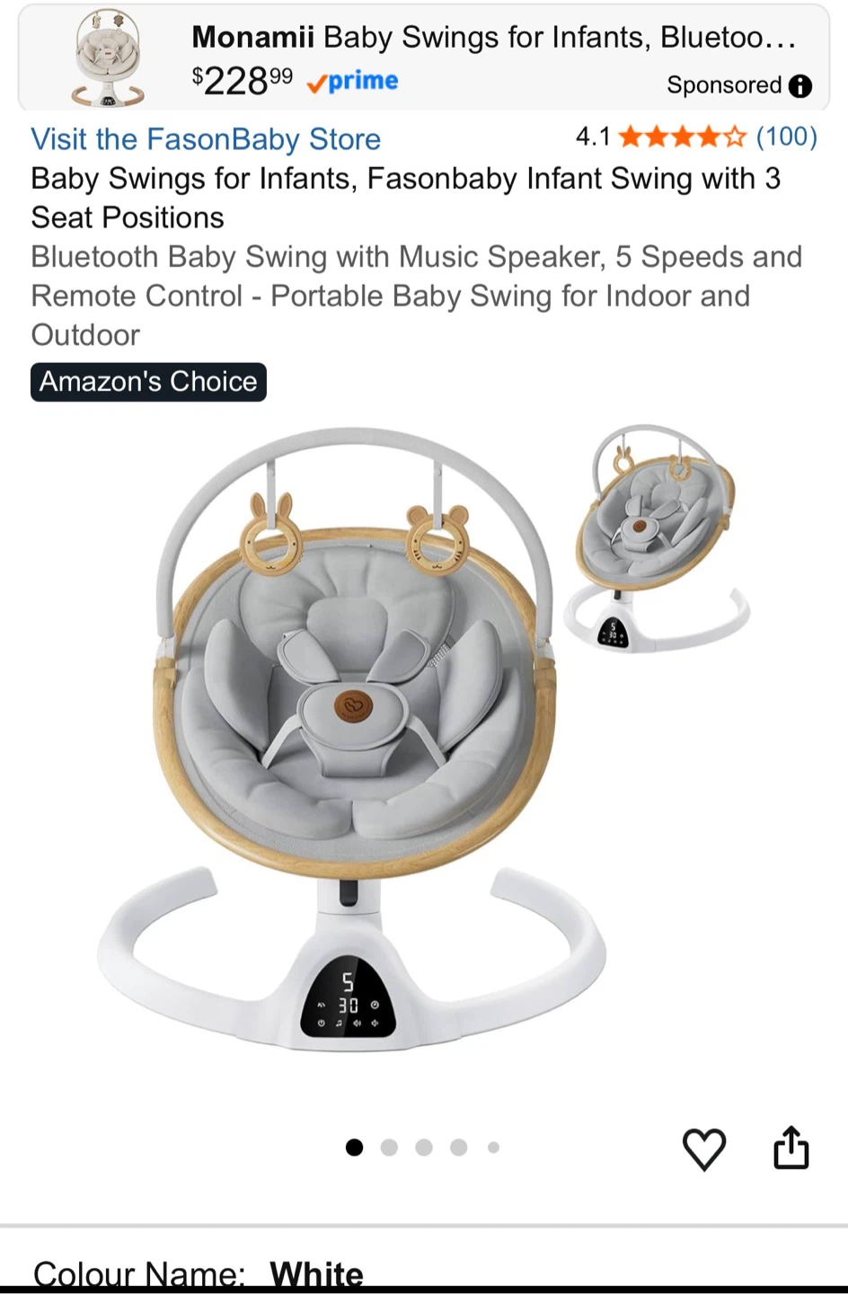 Baby swing