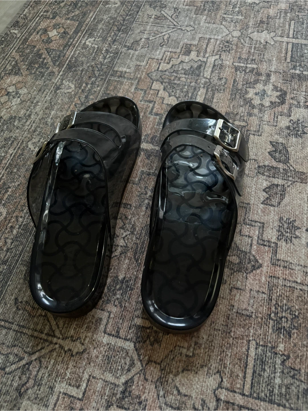 MIA Black Jelly Slide Sandals - photo 2