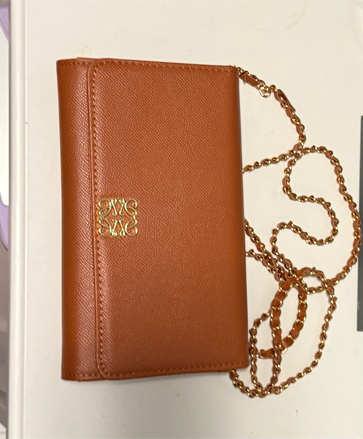 Loewe Tan Leather Wallet with Chain - photo 2