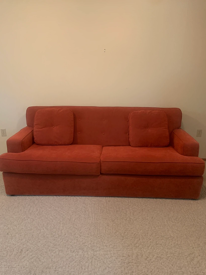 Sklar Peppler Advantage burnt orange sofa