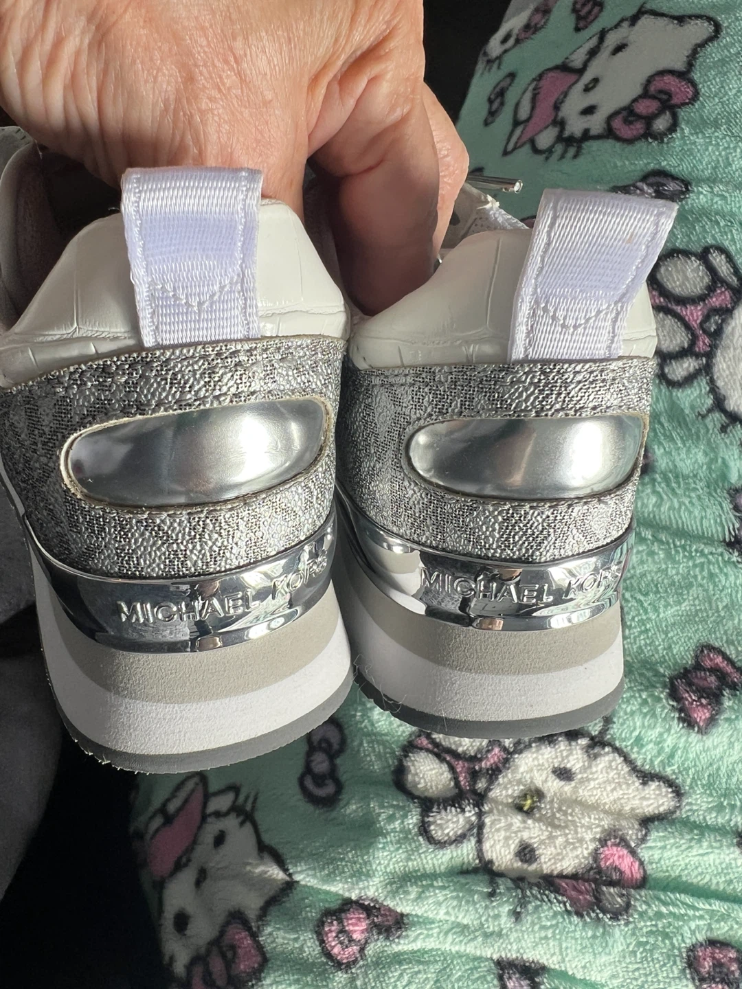 Michael Kors White & Silver Logo Sneakers - photo 2