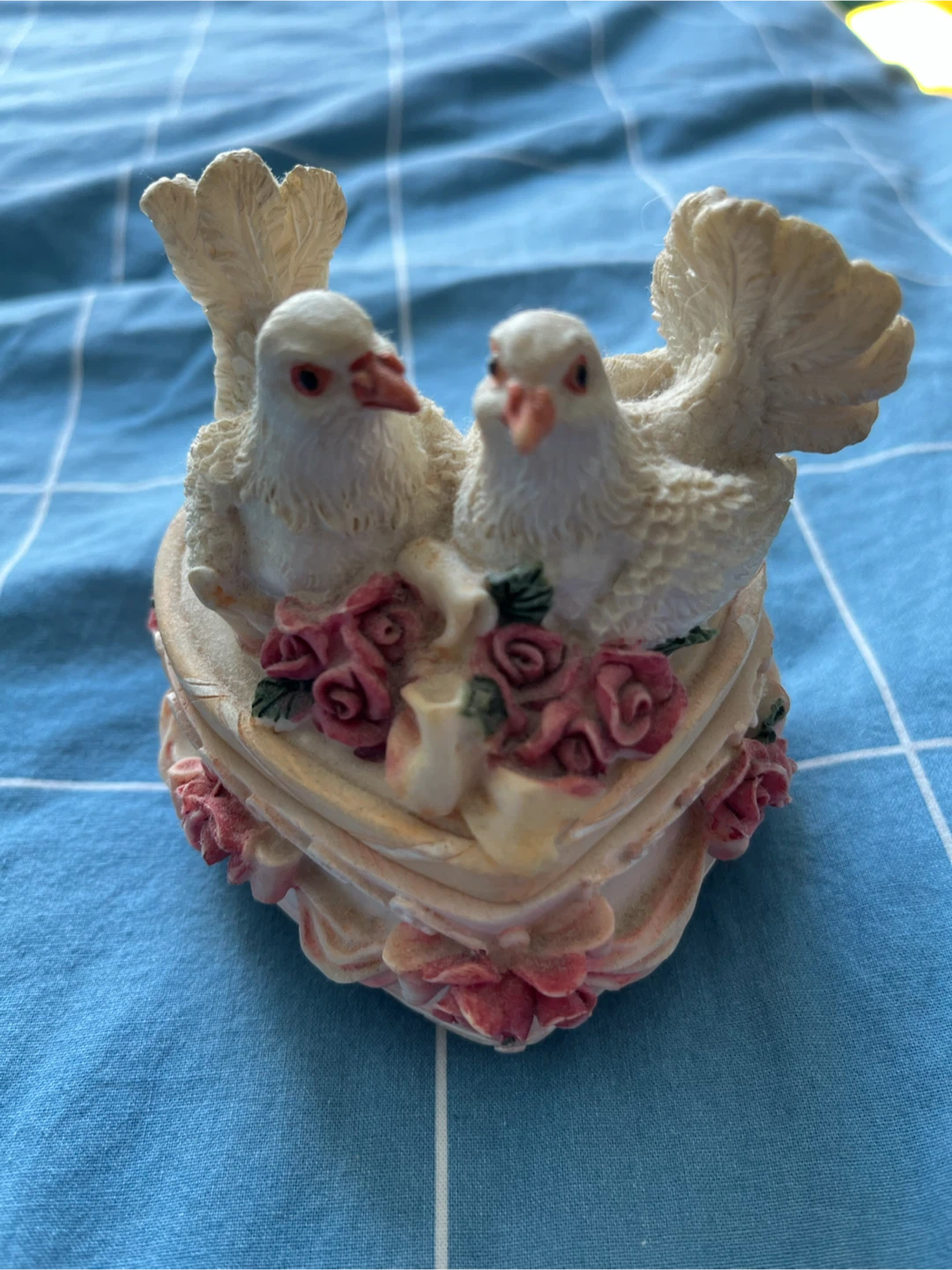 Heart Shaped Trinket Box with Doves