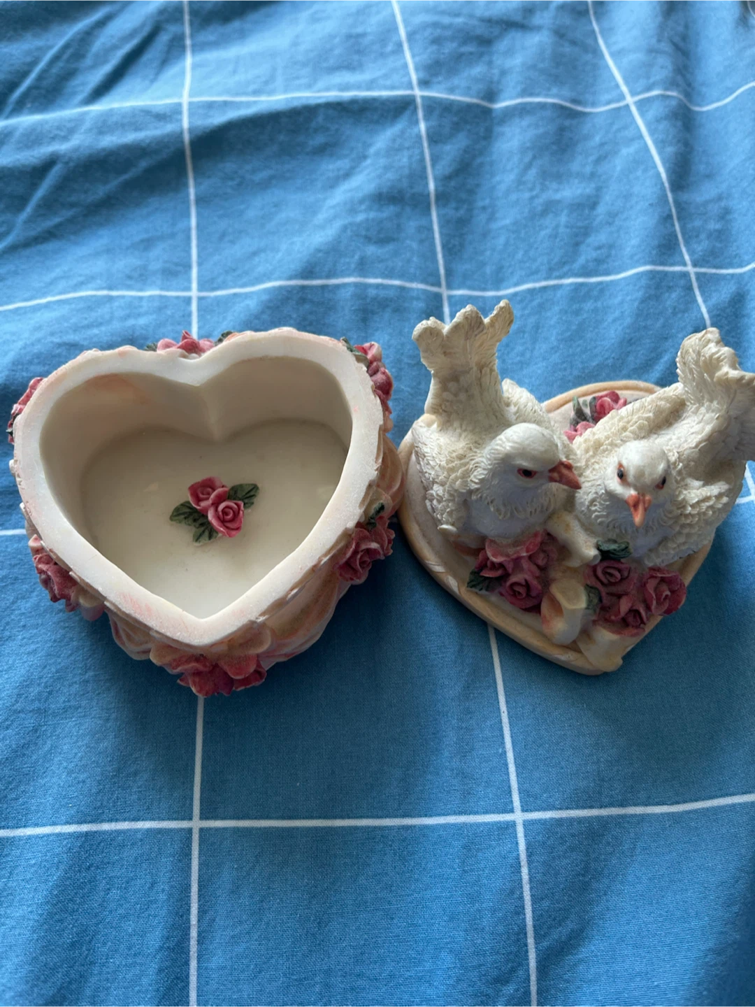 Heart Shaped Trinket Box with Doves - photo 2
