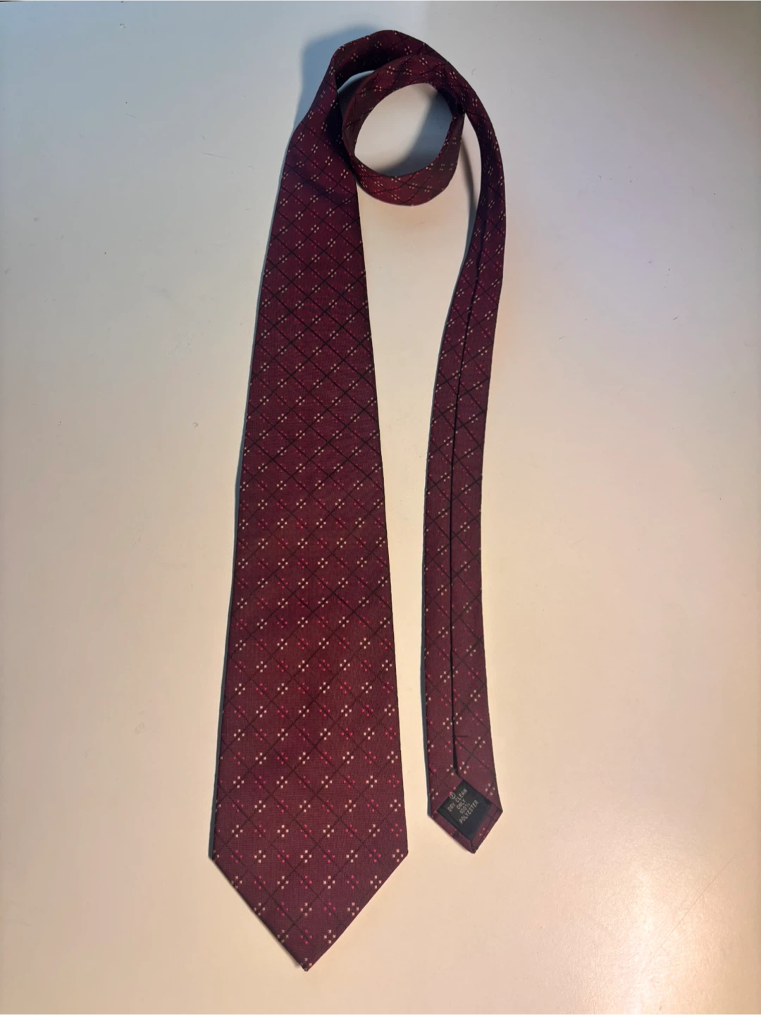 George burgundy patterned tie