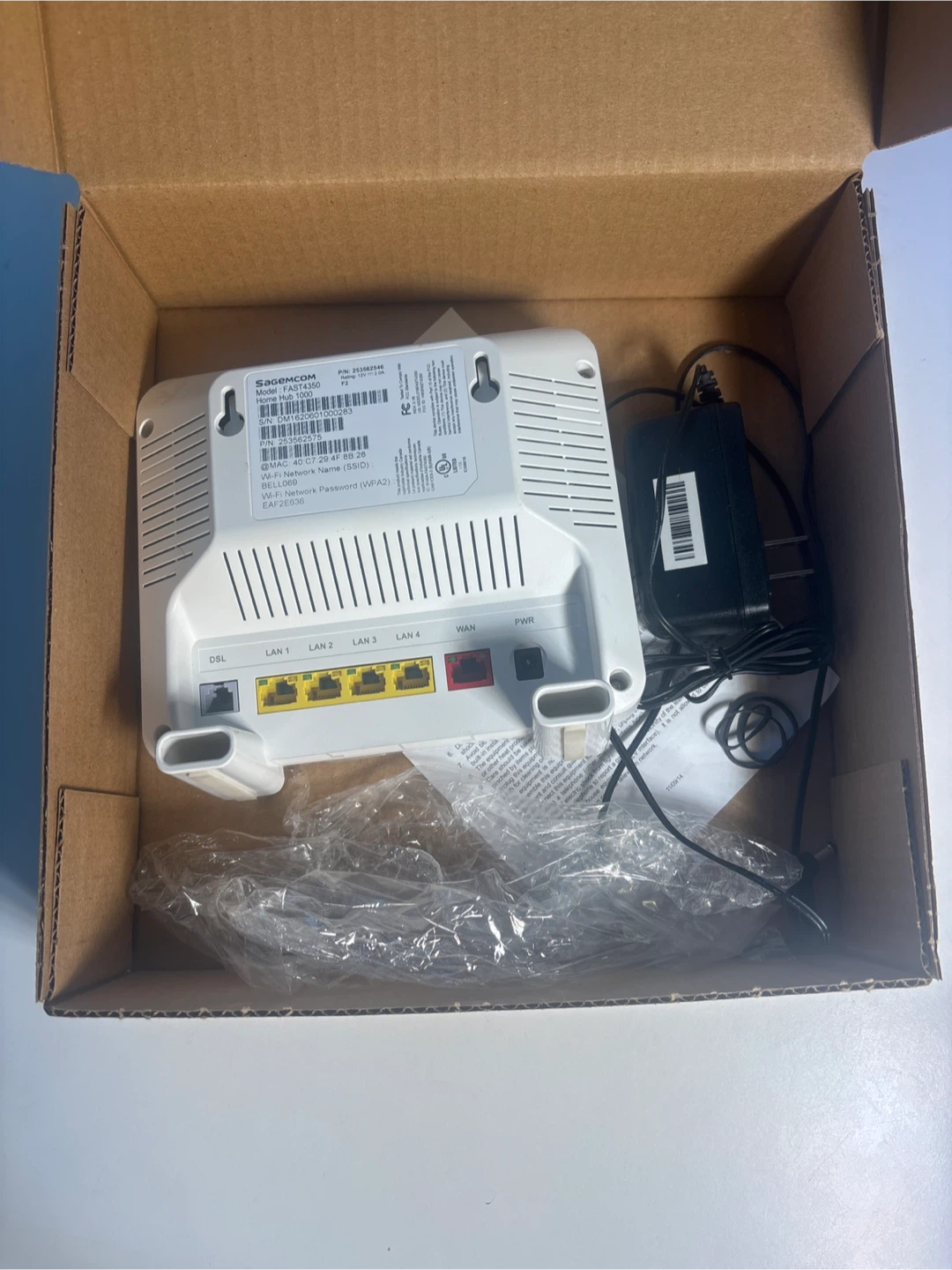 Sagemcom Bell Home Hub 1000 FAST4350 Router - photo 2