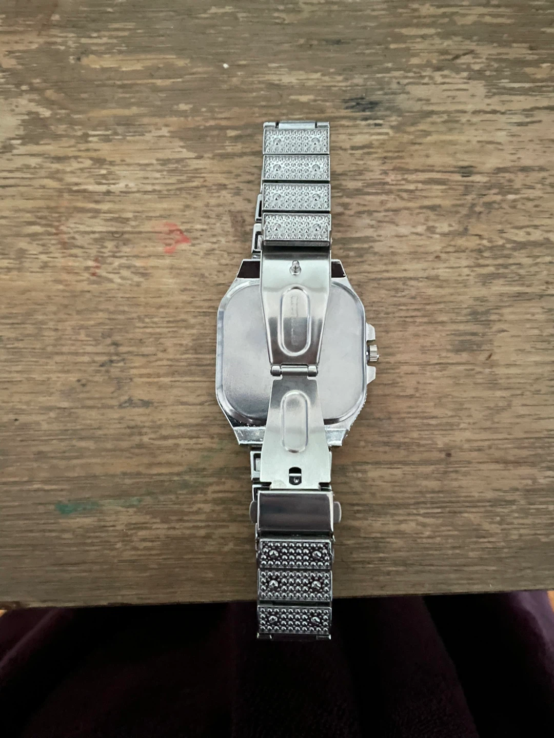 Silver Iced Out Square Face Watch - photo 2
