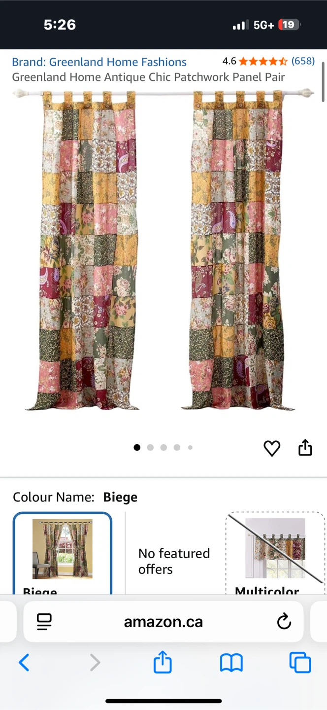 Greenland Home Antique Chic Patchwork Curtain Panel Set