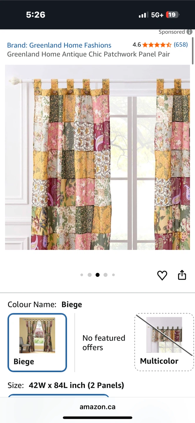 Greenland Home Antique Chic Patchwork Curtain Panel Set - photo 3