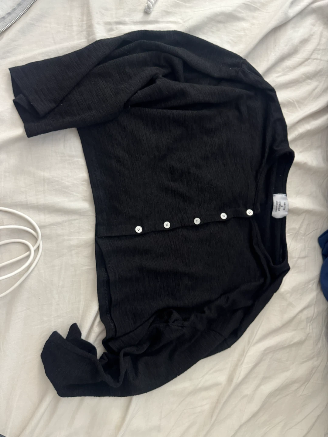Black Long Sleeve Button-Up Cardigan