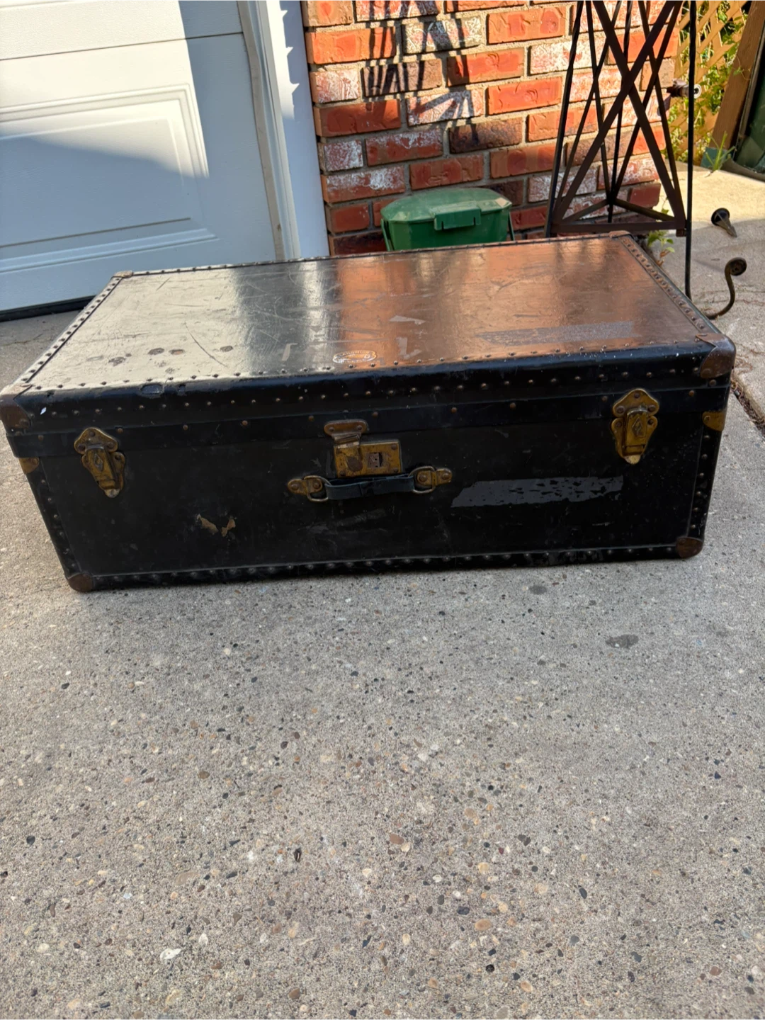 Vintage Black Trunk Suitcase