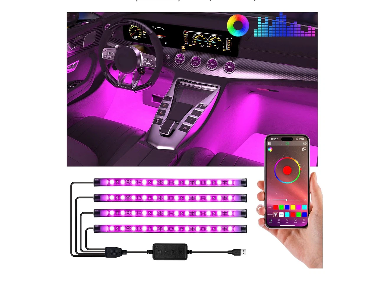 Interior Car Lights,Car Interior LED Lights,Ambient Lighting car
