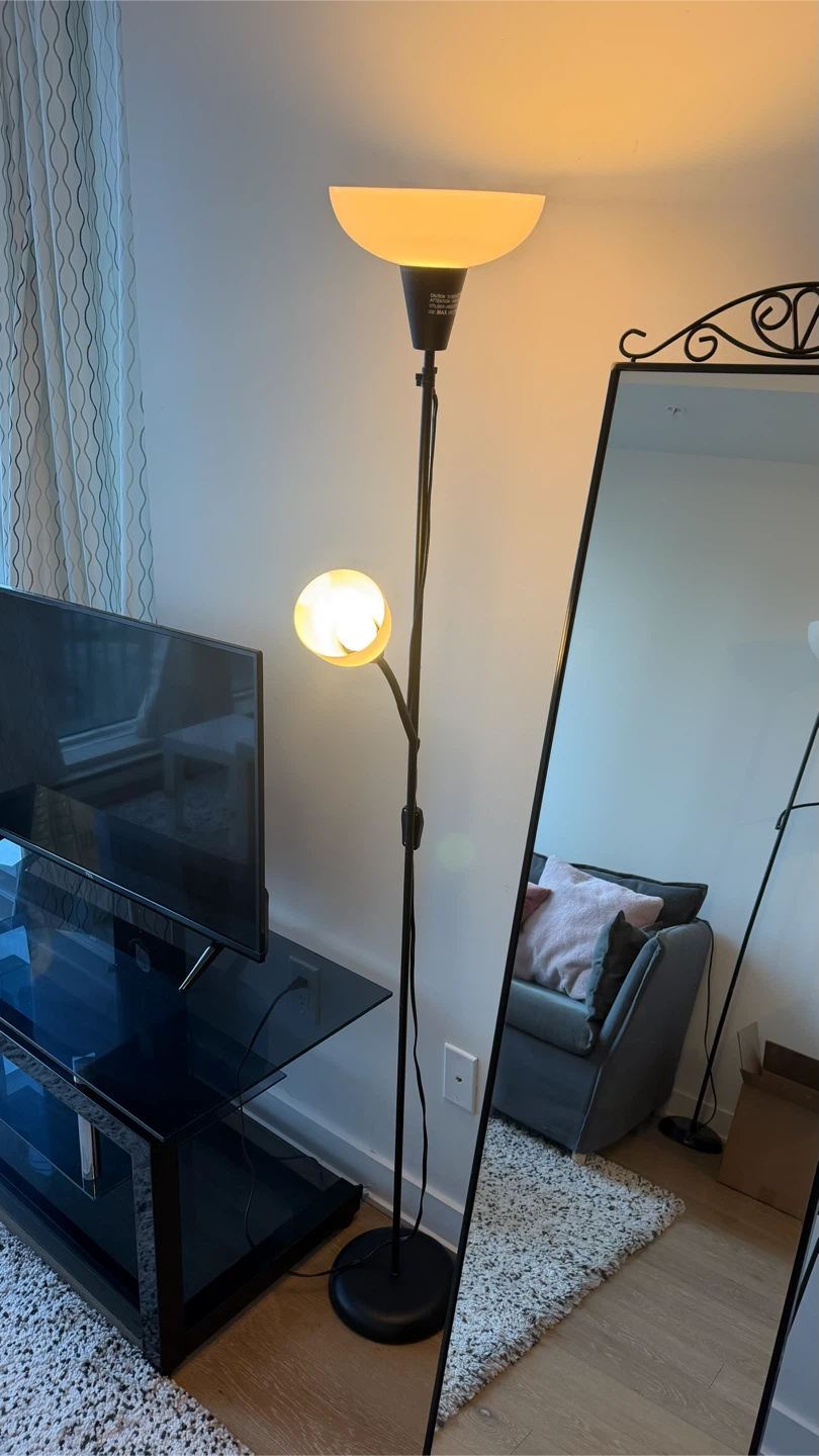 Dual Head Floor Lamp with Adjustable Accent Light