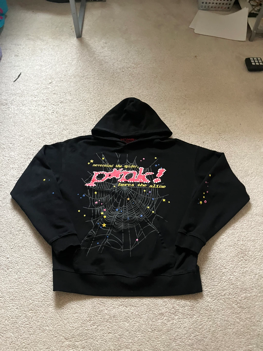 Black and pink spider punk hoodie
