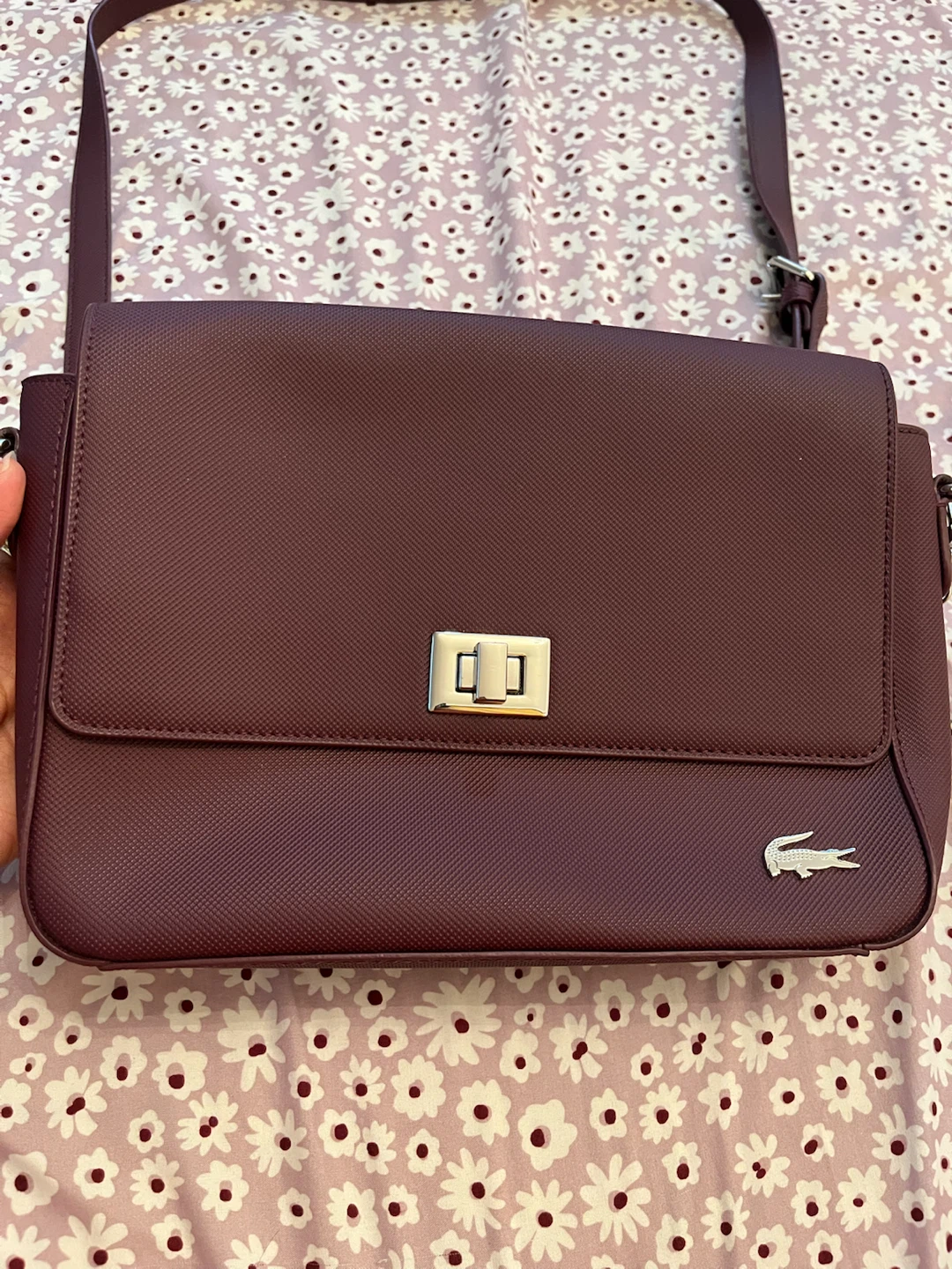 Lacoste Burgundy Crossbody Bag