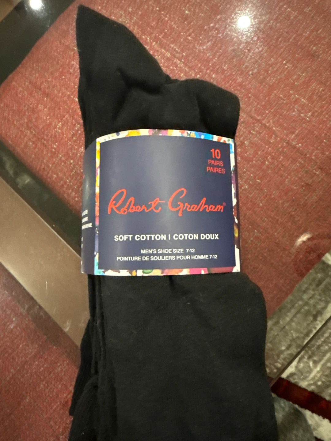 Robert Graham Men's 10 Pairs Black Soft Cotton Socks