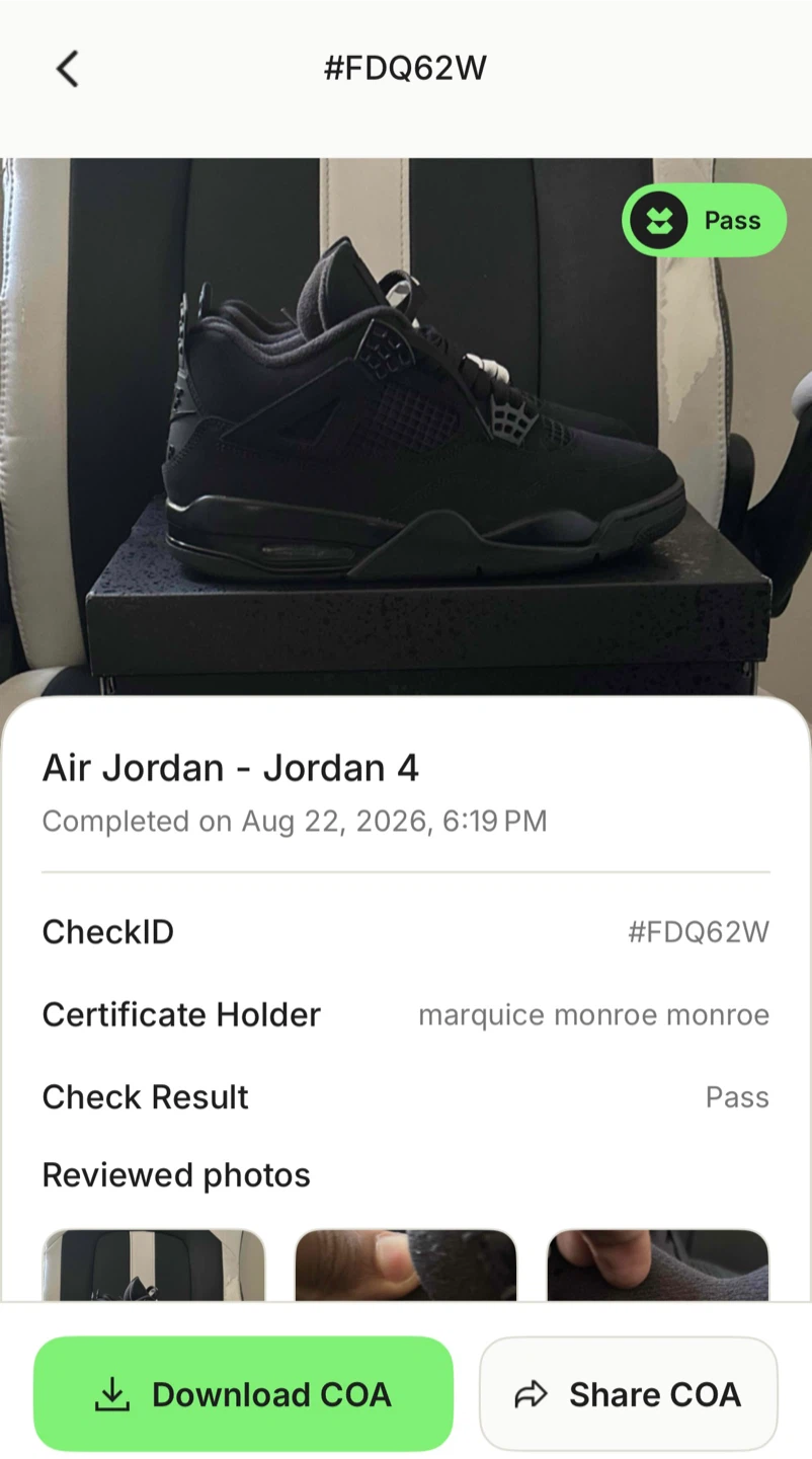 Jordan 4 Black Cat 2025 Size 8 – Authentic – Excellent Condition