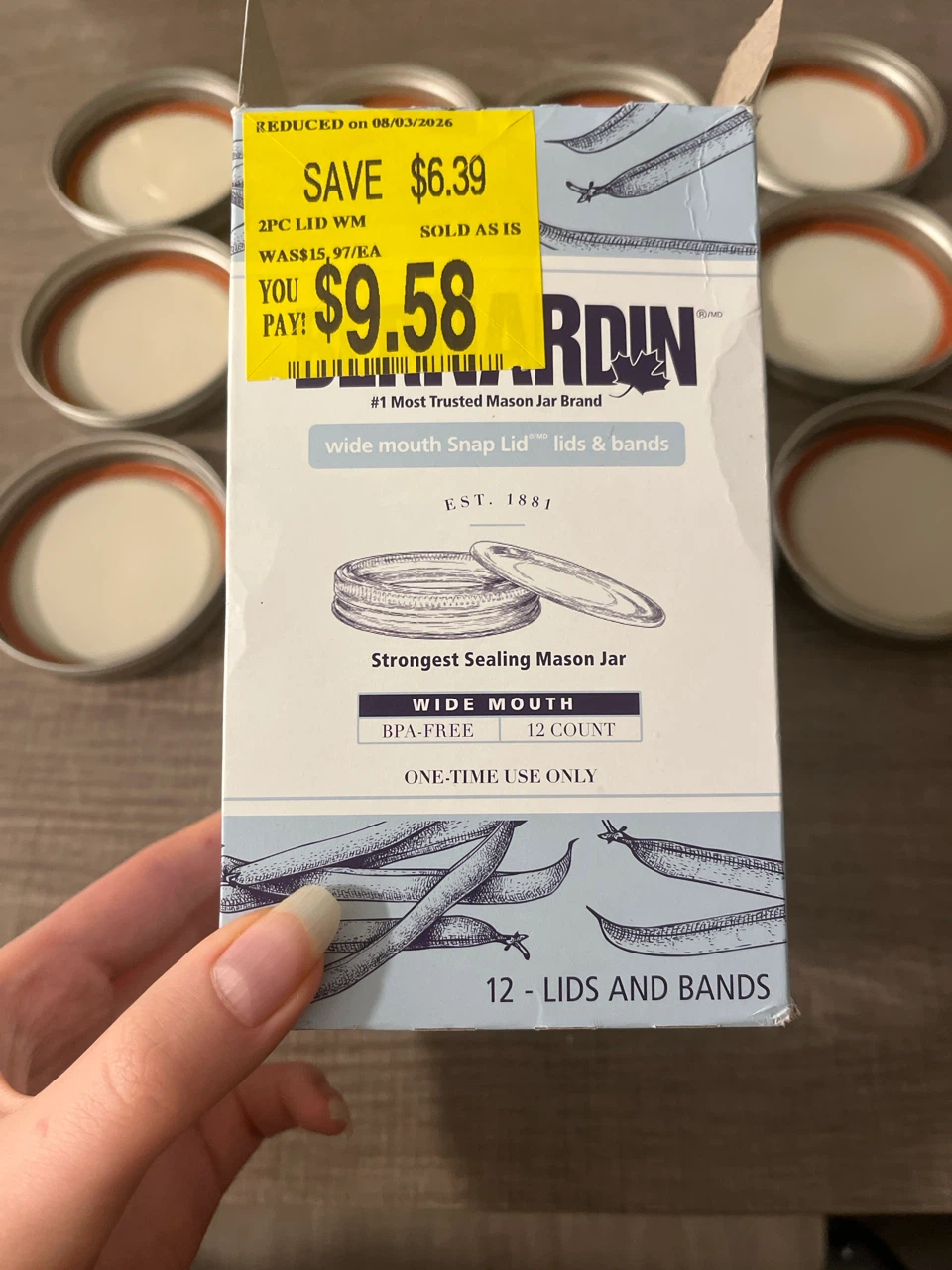 Wide mouth Bernardin Jar Lids