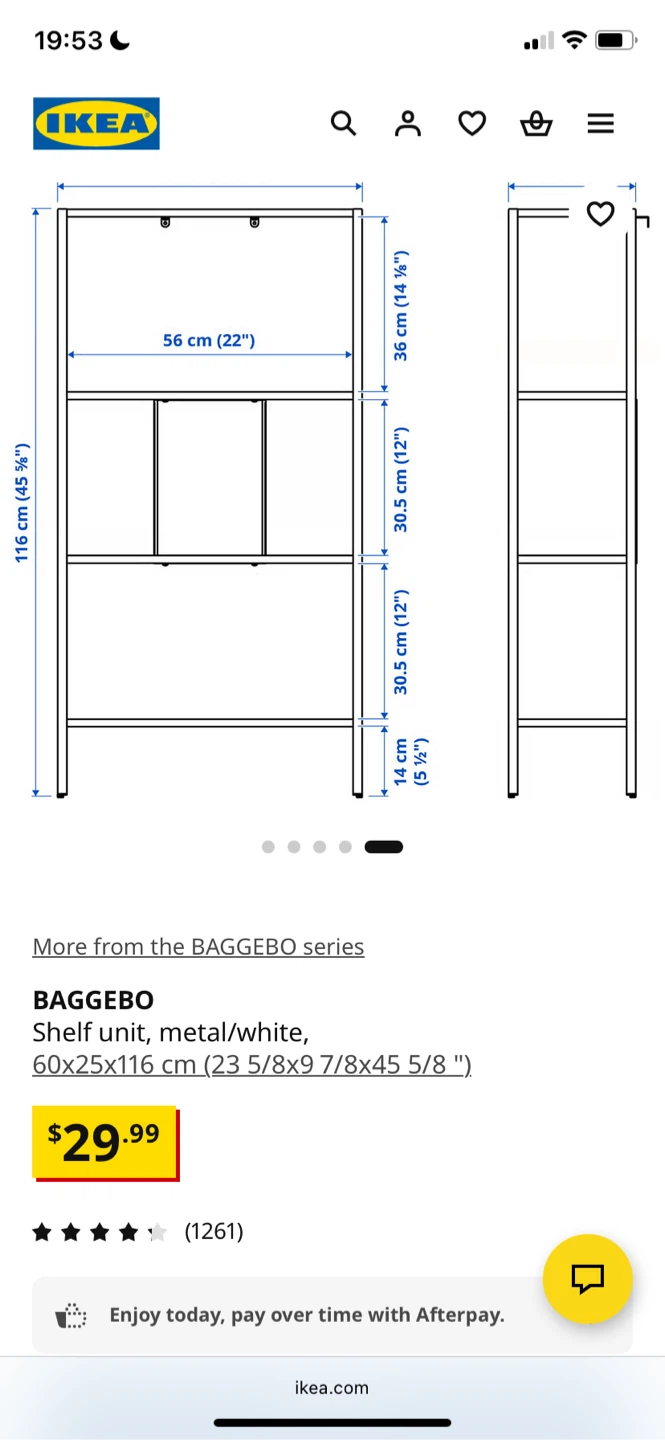 IKEA BAGGEBO White Metal Shelf Unit - photo 5