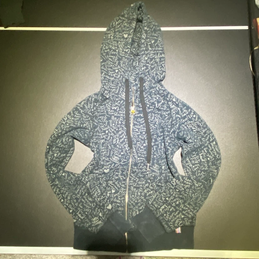 TNA Script Print Zip Up Hoodie XXS